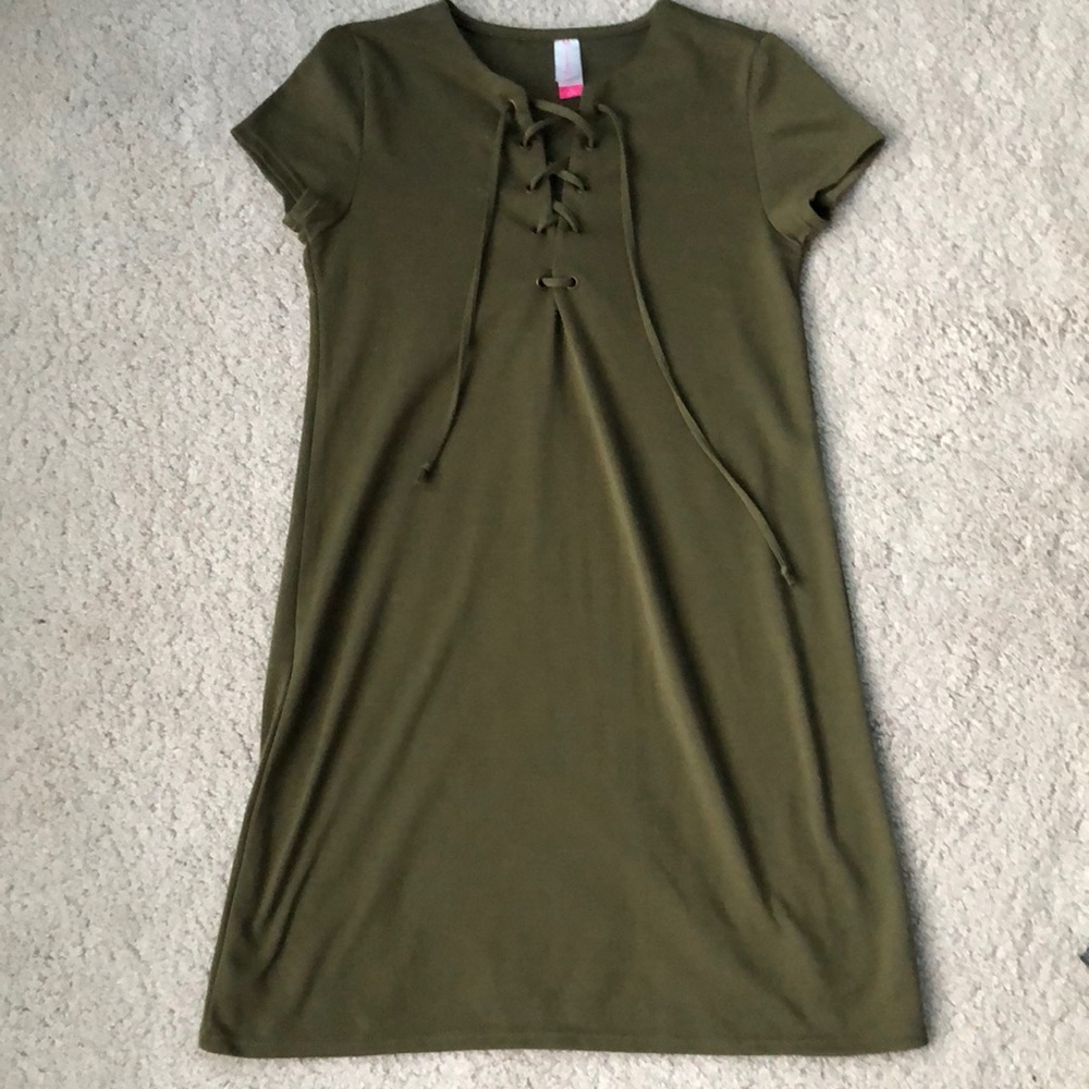 Green tie dress medium